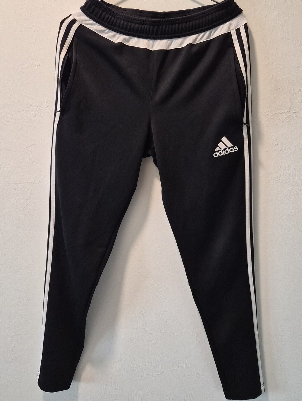 adidas Black Joggers with White Stripe Detail